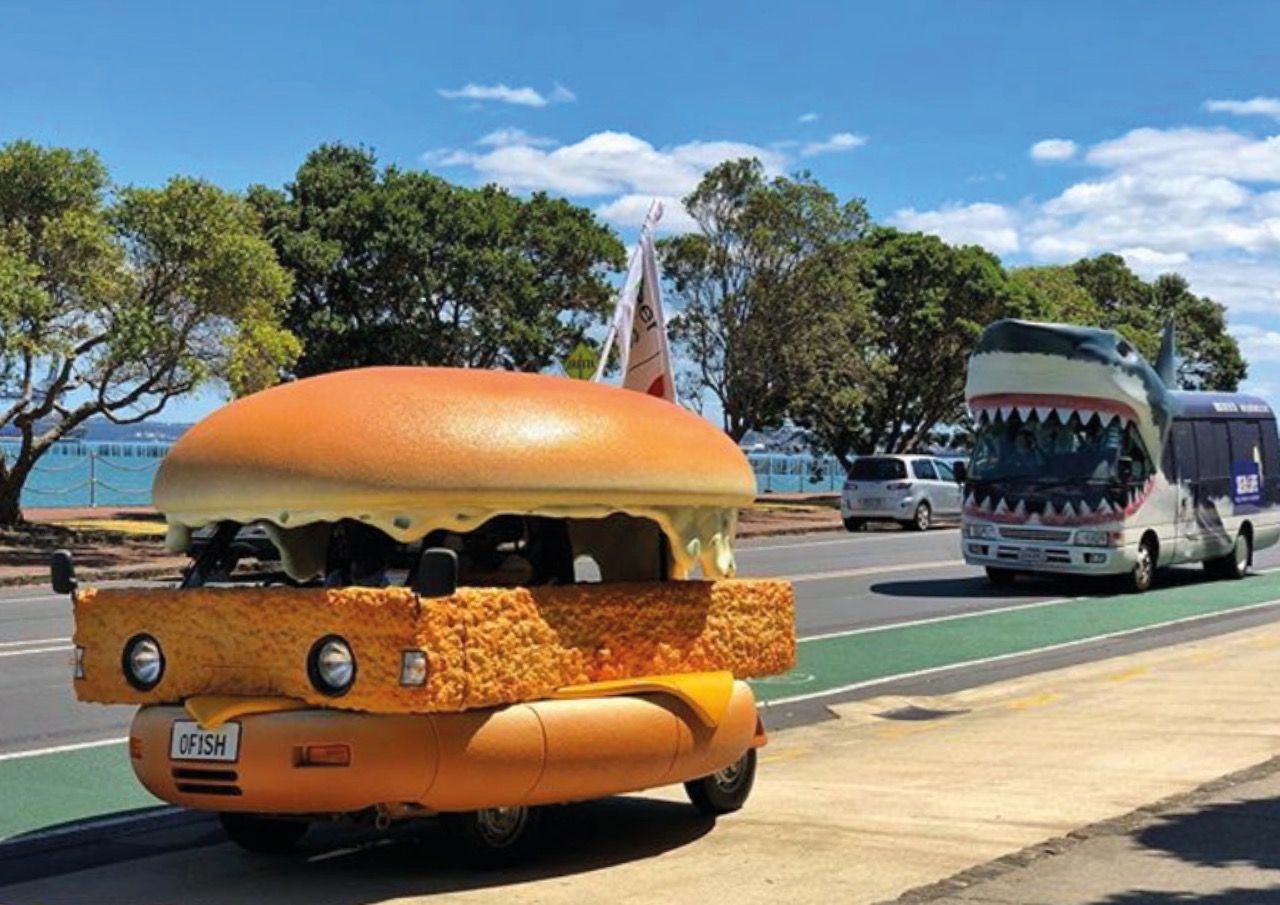 Seen+Noted: How Uber Eats punked Auckland’s iconic Shark Bus to announce that it was now delivering McDonald’s in New Zealand