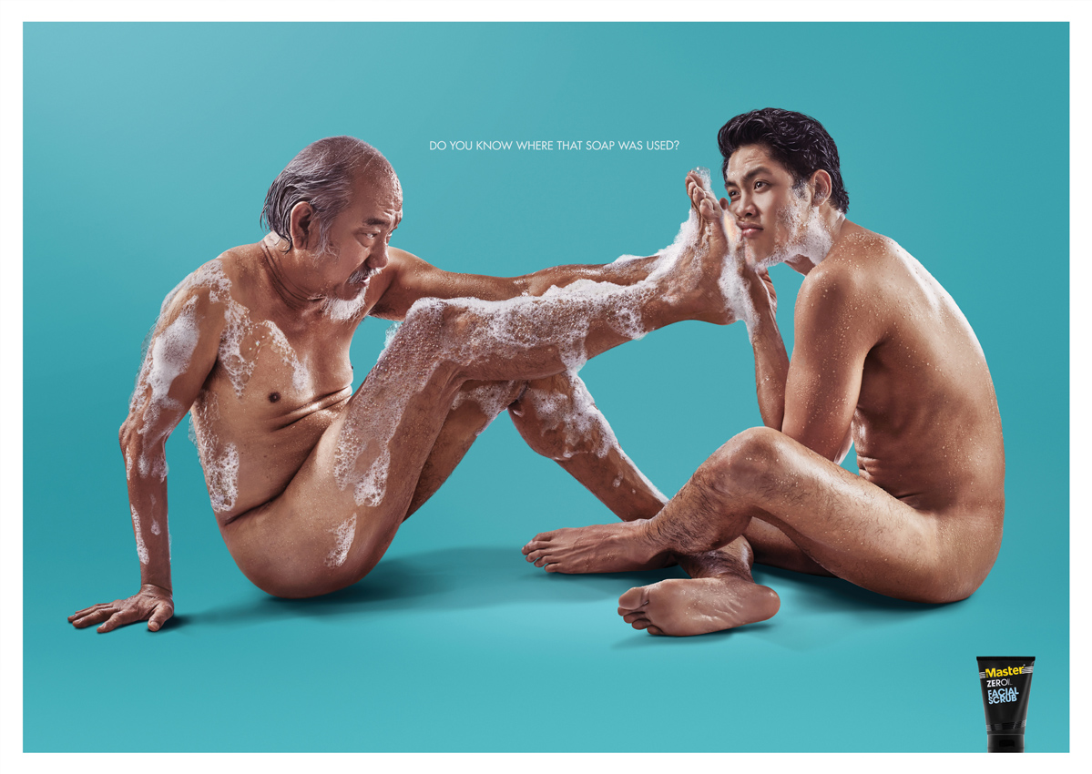 Seen+Noted: Master Facial Scrub asks “Do you know where that soap was used?” via new Ogilvy Philippines print campaign