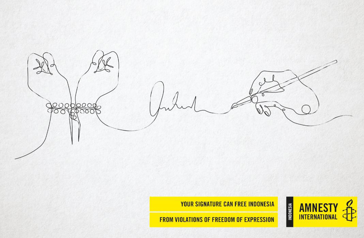 Amnesty International and Grey Indonesia partner to create the Single Signature poster campaign
