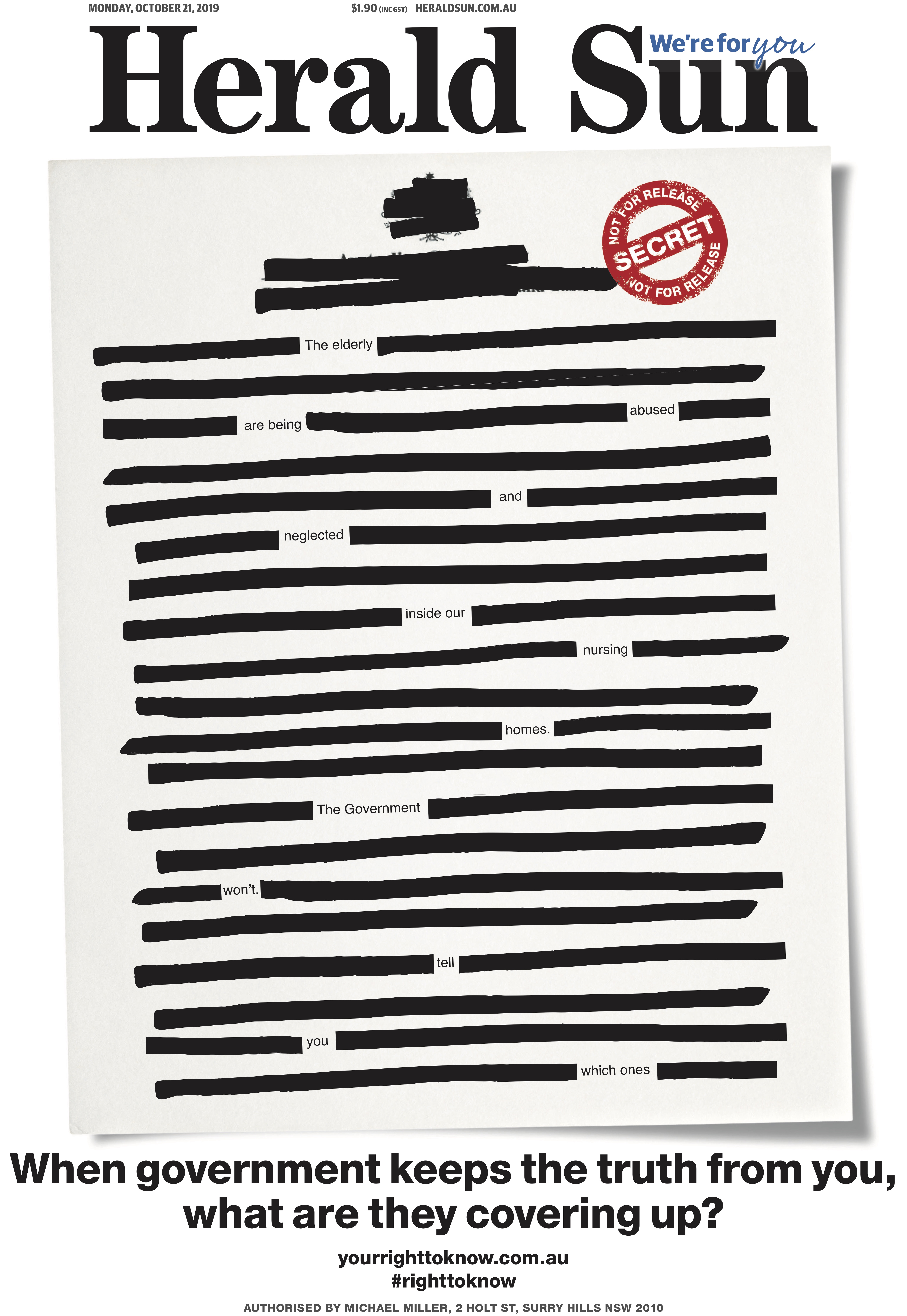 Australian Media asks ‘what’s the government hiding?’ in landmark #rightoknow campaign via Visability