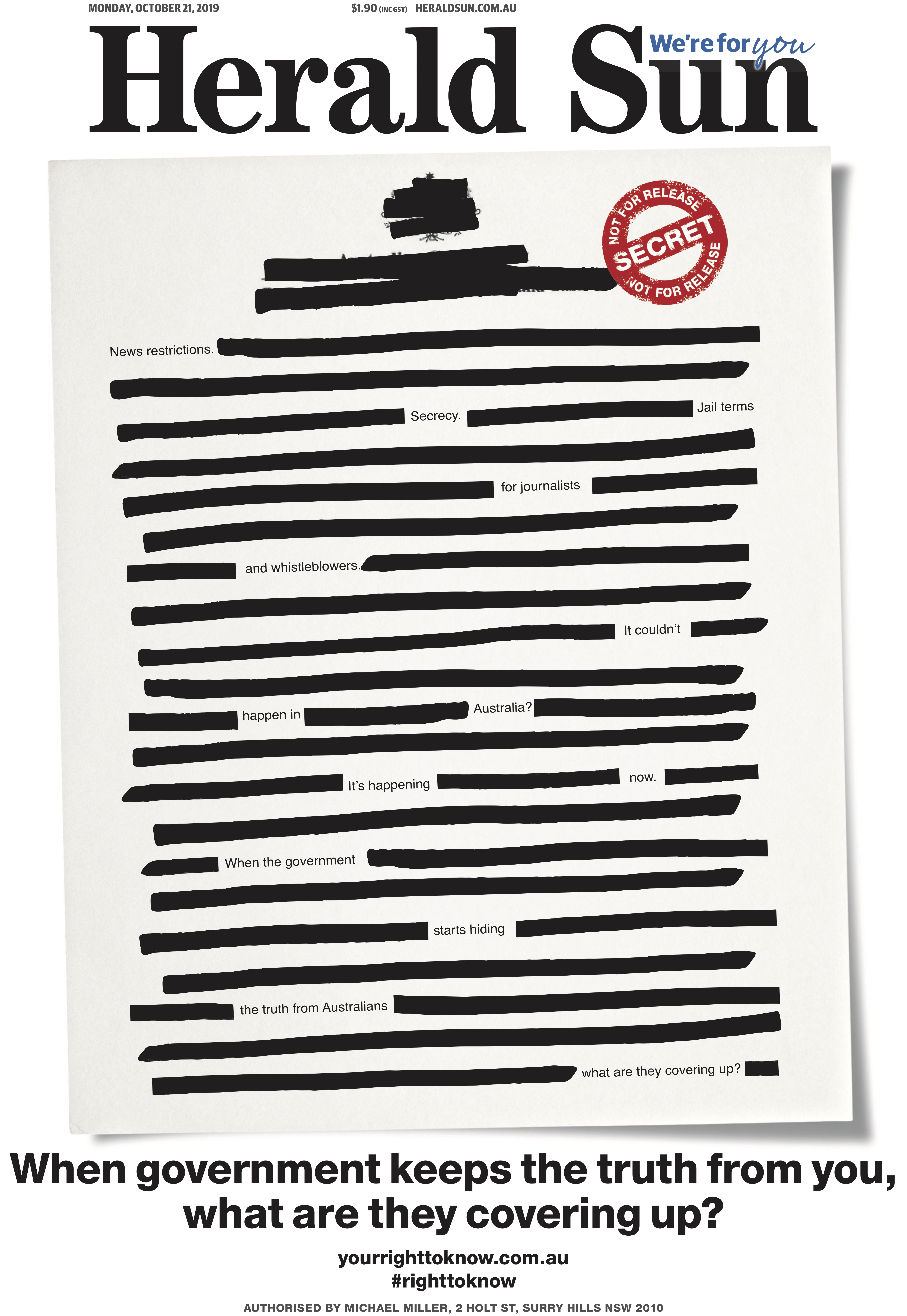 Australian Media asks ‘what’s the government hiding?’ in landmark #rightoknow campaign via Visability