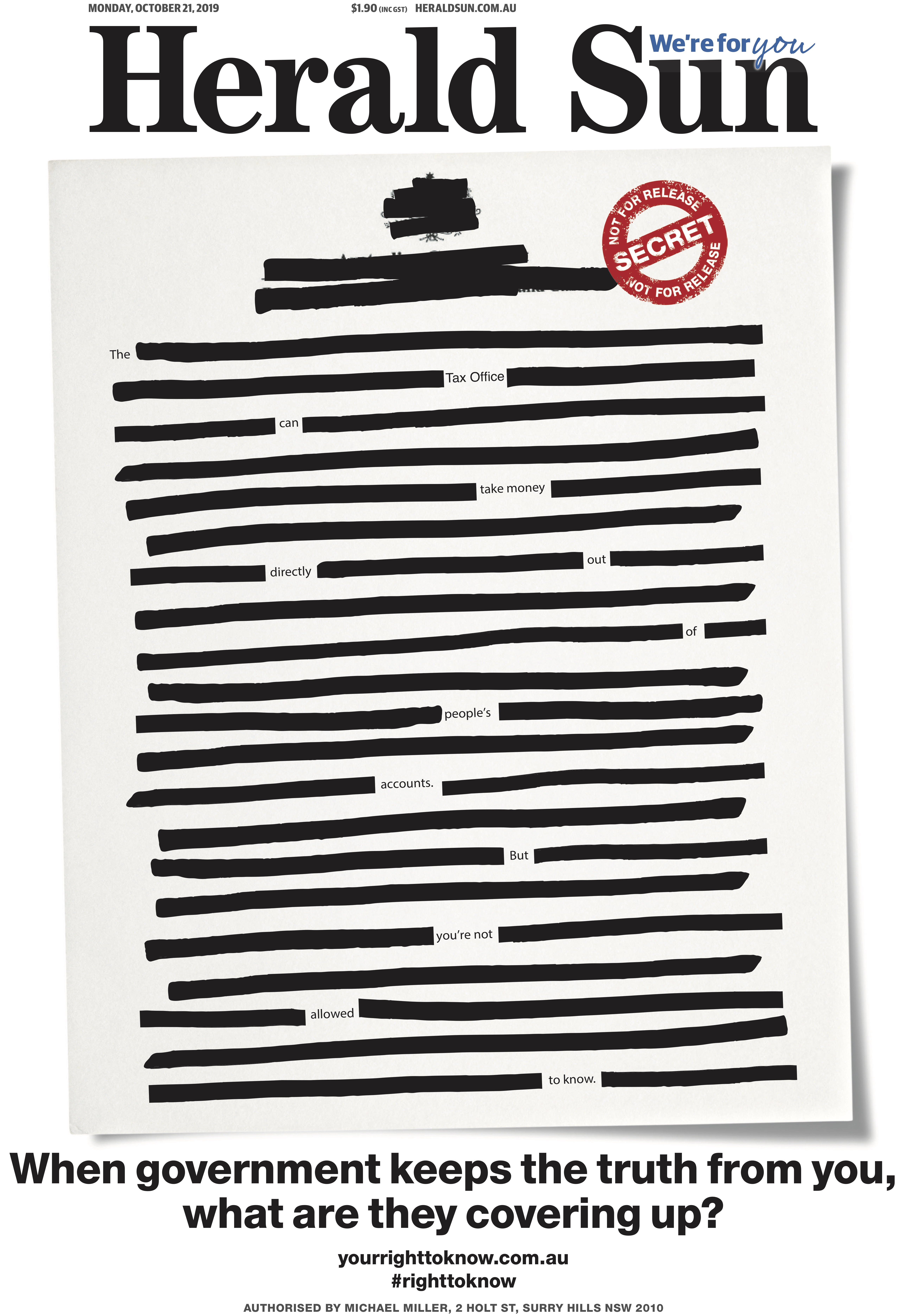 Australian Media asks ‘what’s the government hiding?’ in landmark #rightoknow campaign via Visability