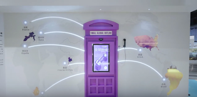 F5 Shanghai creates an interactive installation Tmall Global Hotline to Call locals worldwide for shopping tips