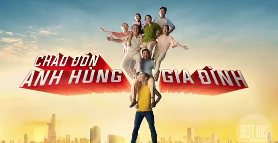 DDB & Tribal Vietnam use superhero trailers to promote family heroes in a spot for energy drink M-150