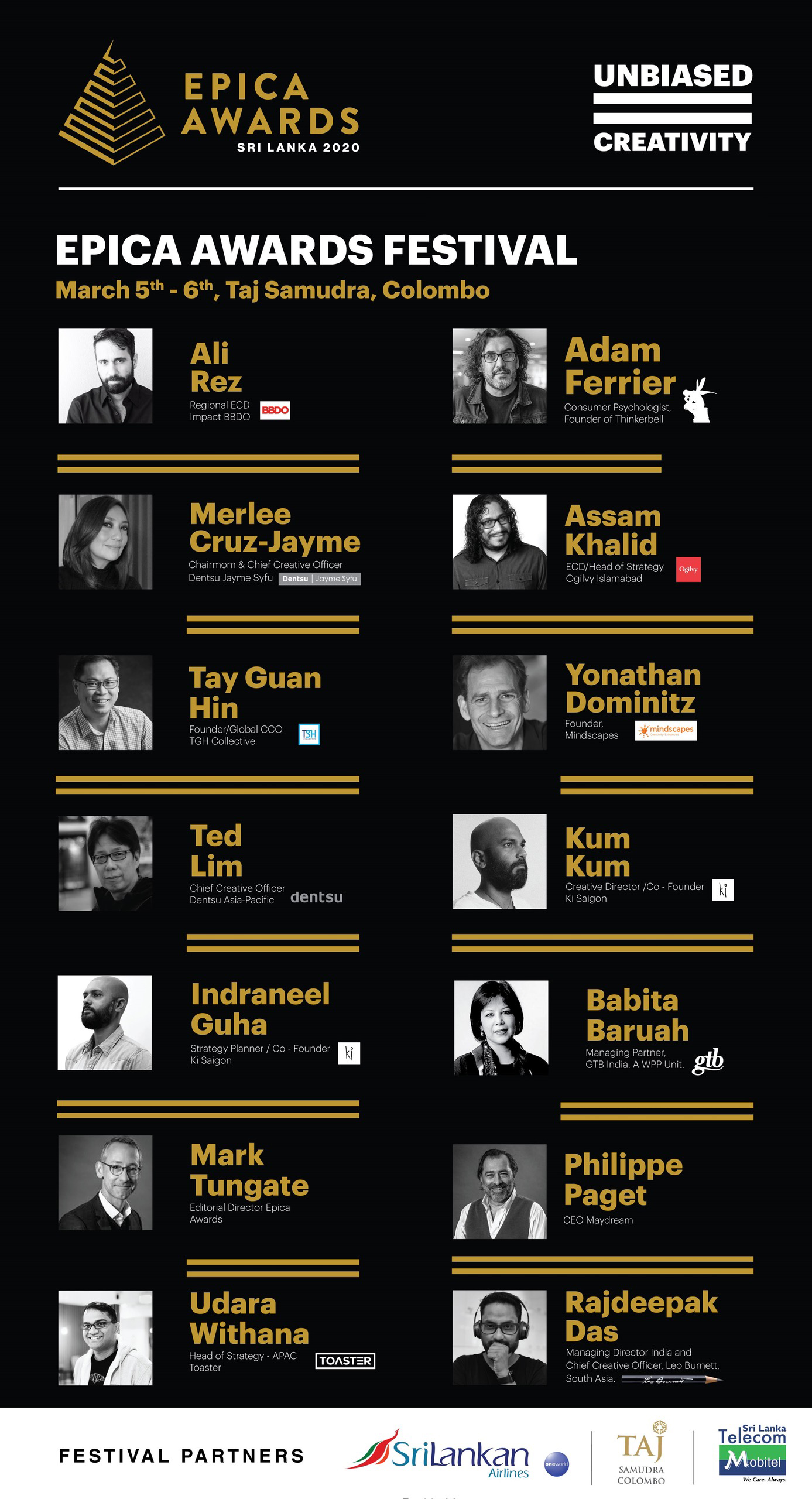 Epica Awards Sri Lanka launches with 16 speakers at their first International Festival of Creativity