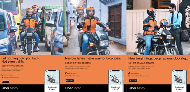 Uber Moto says don’t let the traffic beat your dreams in a campaign by Lowe Lintas India