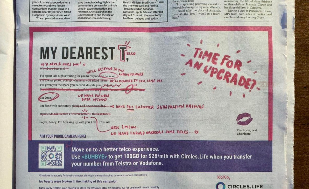 Singaporean telco Circles.Life calls out toxic relationships with telcos In “Heartbroken Charlotte” ad