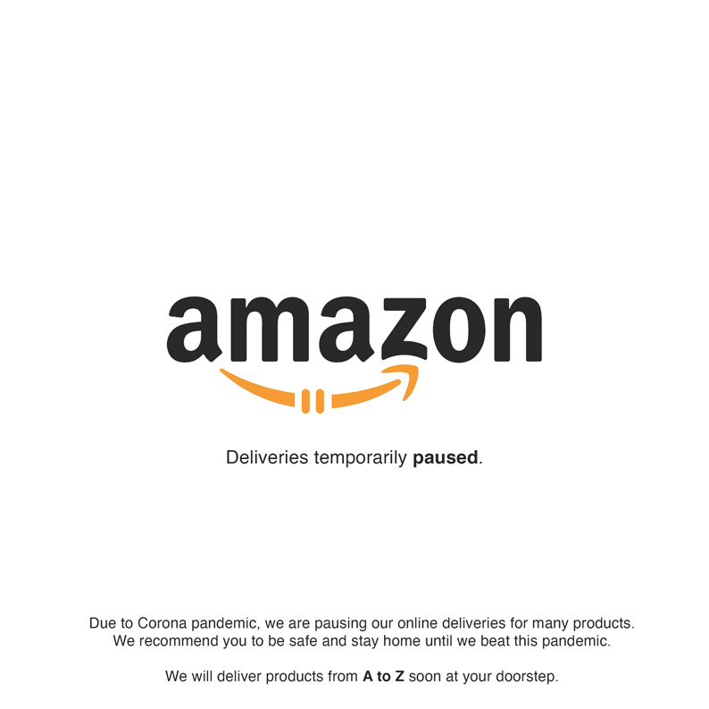 Pipe bomb Advertising India creates a print ad to advise consumers that Amazon are ceasing online deliveries for the time being