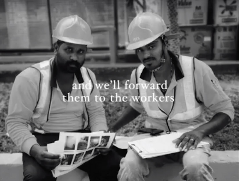 Singaporeans show love and concern for migrant workers via new work from BLK J Singapore