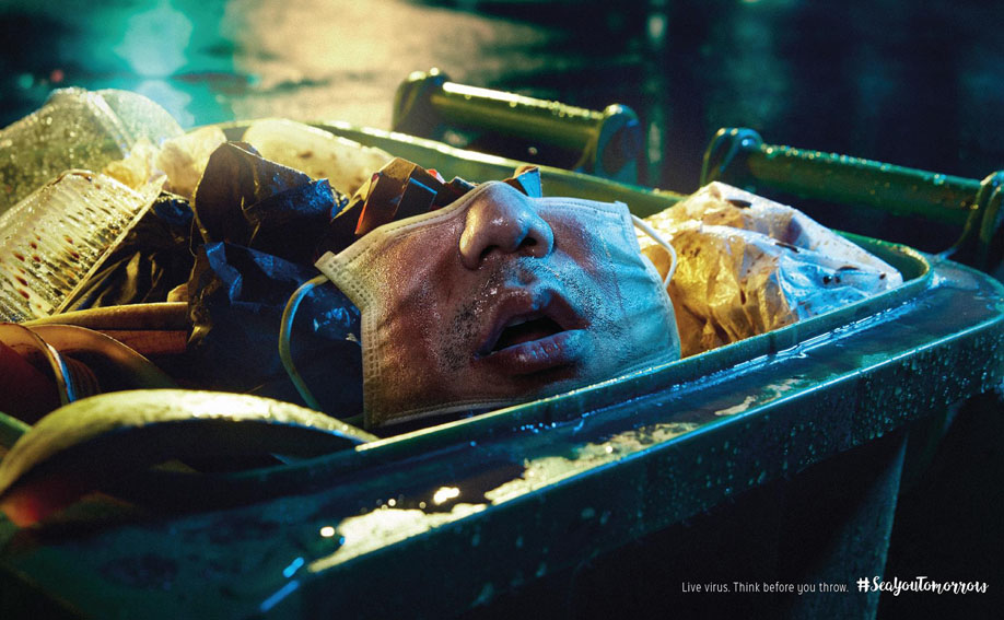 Columbus and Singha Estate Thailand ask you to think before you throw away your mask