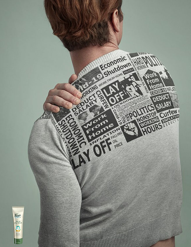 Workkit Bangkok shows how effective Klyne Anti-Stress Cream is via new print campaign