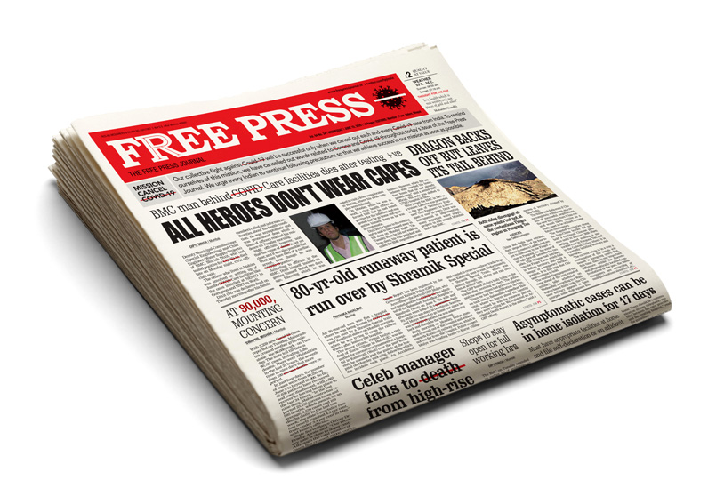 Taproot Dentsu India + Free Press Journal releases special edition of the newspaper that cancels out Covid-19