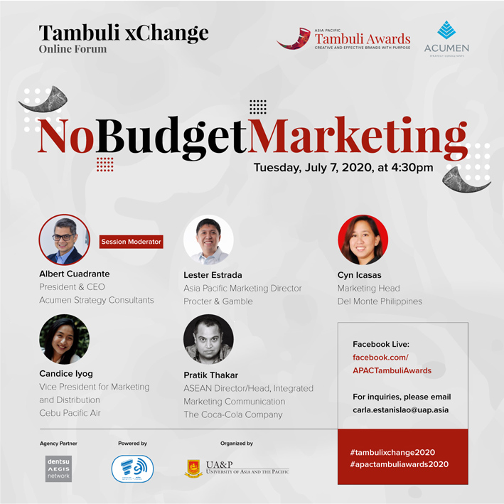Tambuli xChange hosts online Chief Marketing Officer panel discussion July 7th on No Budget Marketing