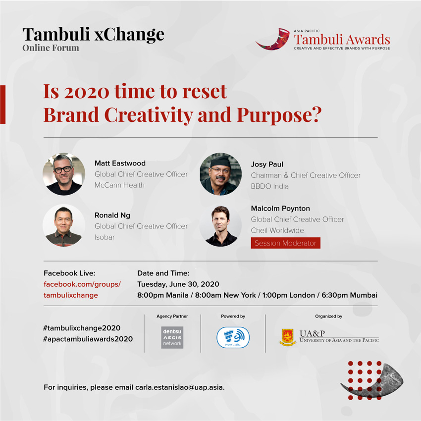 Malcolm Poynton Global Chief Creative Officer Cheil Worldwide shares his experience on the Tambuli xChange online forum
