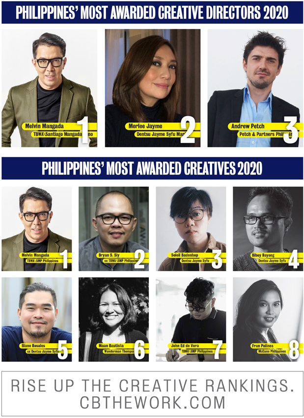 TBWA\Santiago Mangada Puno takes out Campaign Brief Asia’s Philippines Creative Agency of the Year for the fourth time: Melvin Mangada ranked #1 creative followed by Bryan Siy and Soleil Badenhop