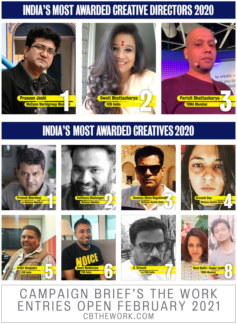 McCann Mumbai edges out FCB India for Agency of the Year award in Campaign Brief Asia’s India Creative Rankings with TBWA Mumbai ranked #3