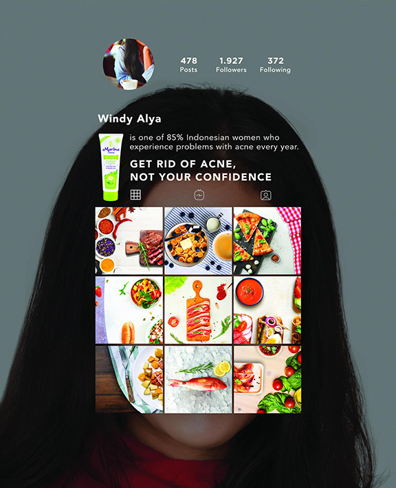 FINCH Agency Jakarta creates InstaGram inspired print campaign for cosmetic brand Marina