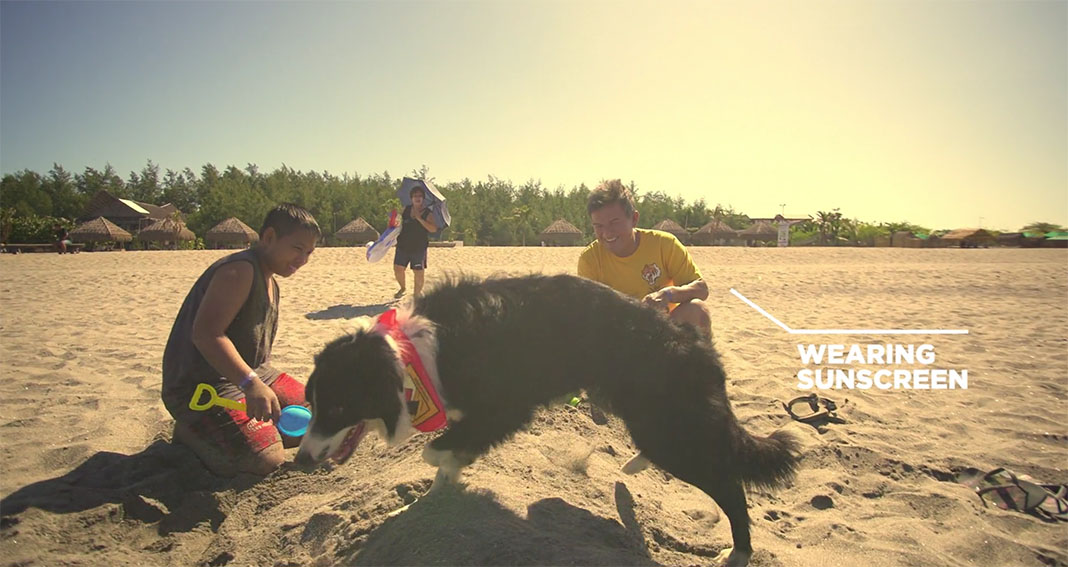 Wunderman Thompson Hong Kong releases dogs to detect beachgoers not using sunscreen in activation for Human Nature