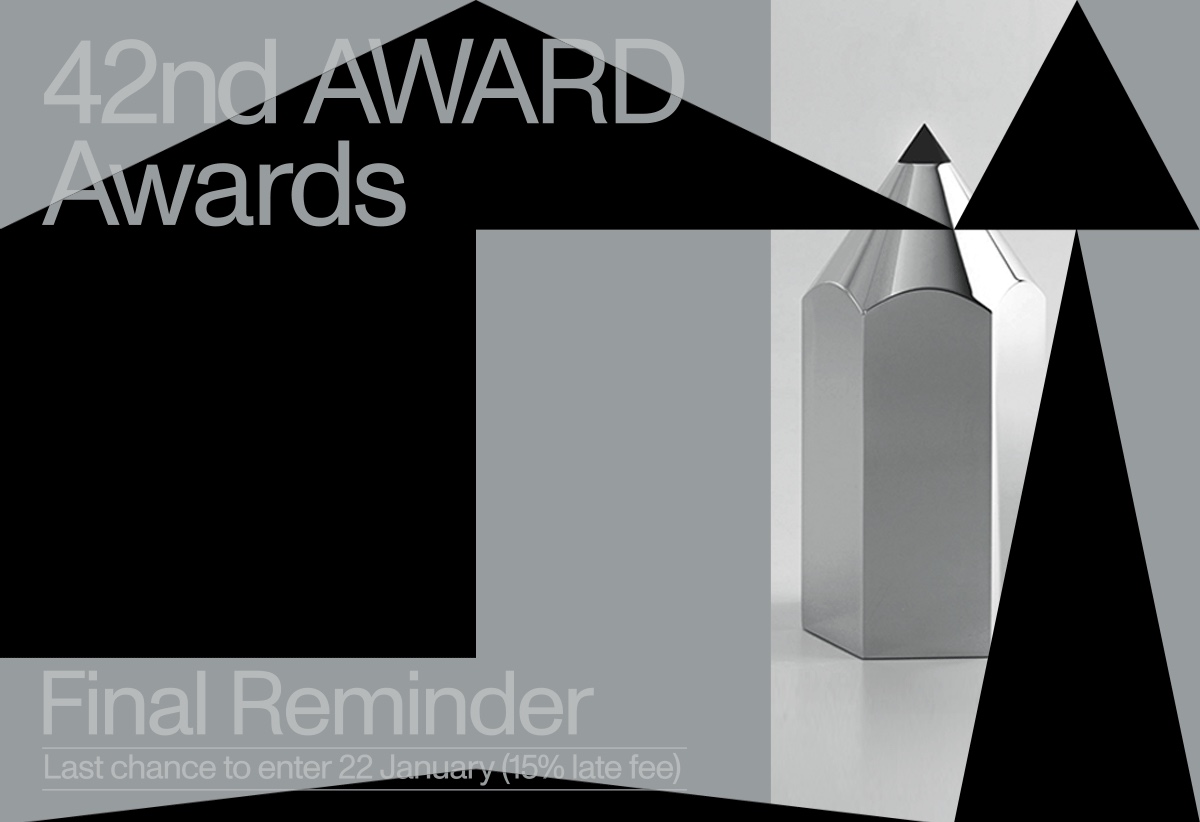 Final deadline for AWARD Awards entries is fast approaching; entry deadline next Friday, 22 Jan