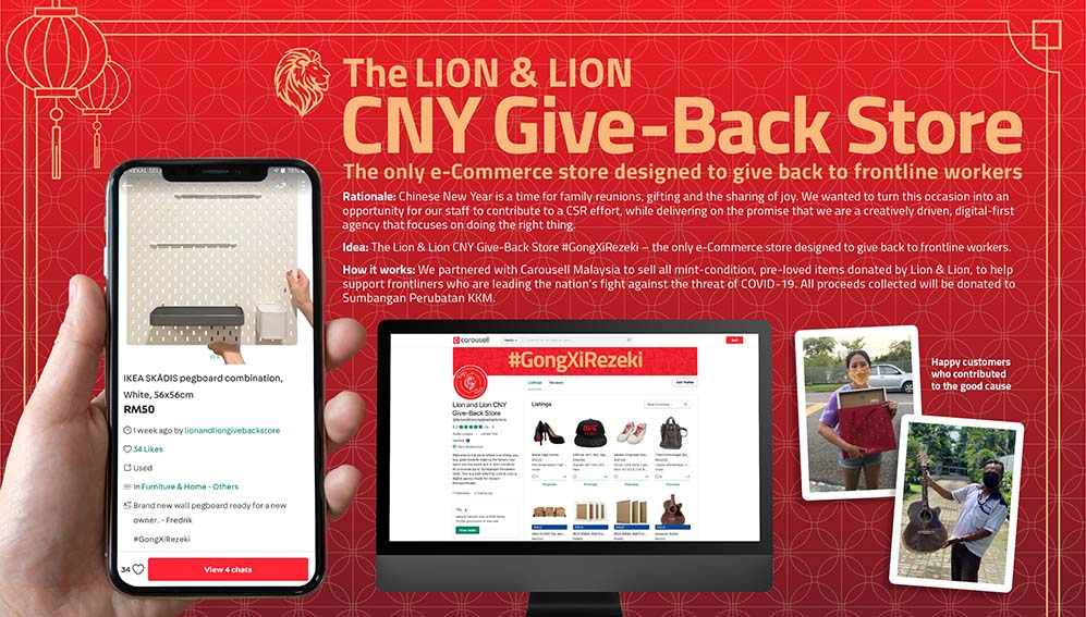 Lion & Lion raises funds for frontliners in Malaysia this Chinese New Year with Give Back e-Commerce Store
