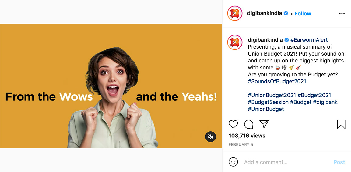 Digitas India and digibank by DBS use sound to good effect to get users acquainted with Budget concepts