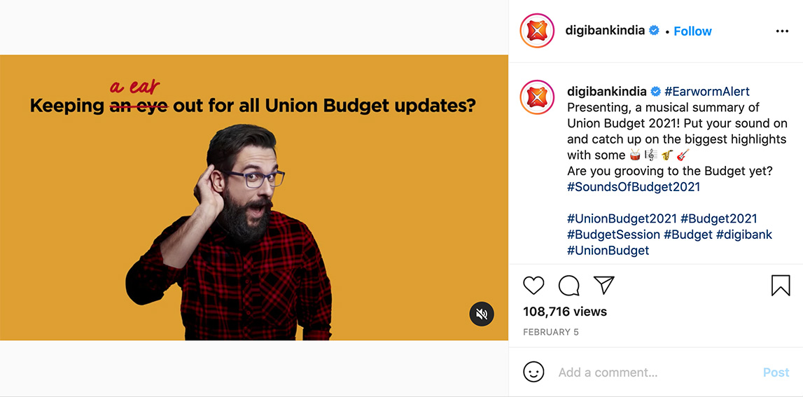 Digitas India and digibank by DBS use sound to good effect to get users acquainted with Budget concepts
