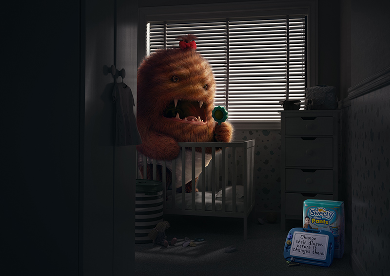 BBDO Indonesia + BBDO Guerrero Philippines launch campaign for Sweety warning parents to change their kids diaper before it changes them