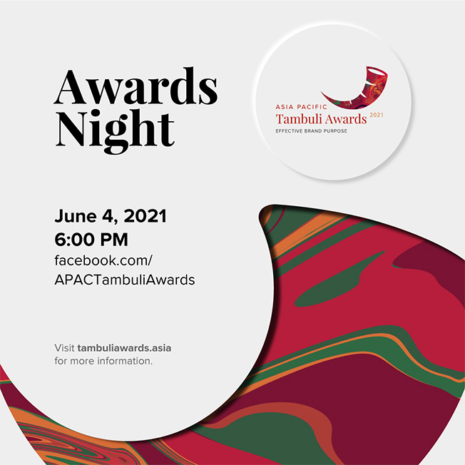 This year’s 2021 Asia Pacific Tambuli Awards night virtual show to be held June 4th