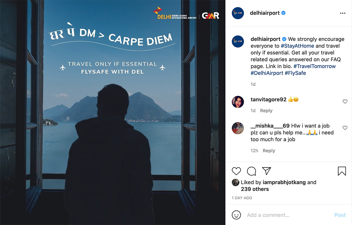 22Feet Tribal Worldwide India releases social media campaign for Delhi International Airport encouraging passengers to rethink their travel plans