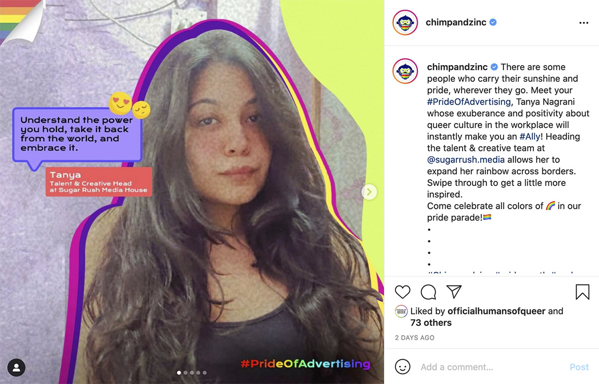 Chimp&z Inc India celebrates inclusivity and acceptance in the workplaces with #PrideOfAdvertising initiative