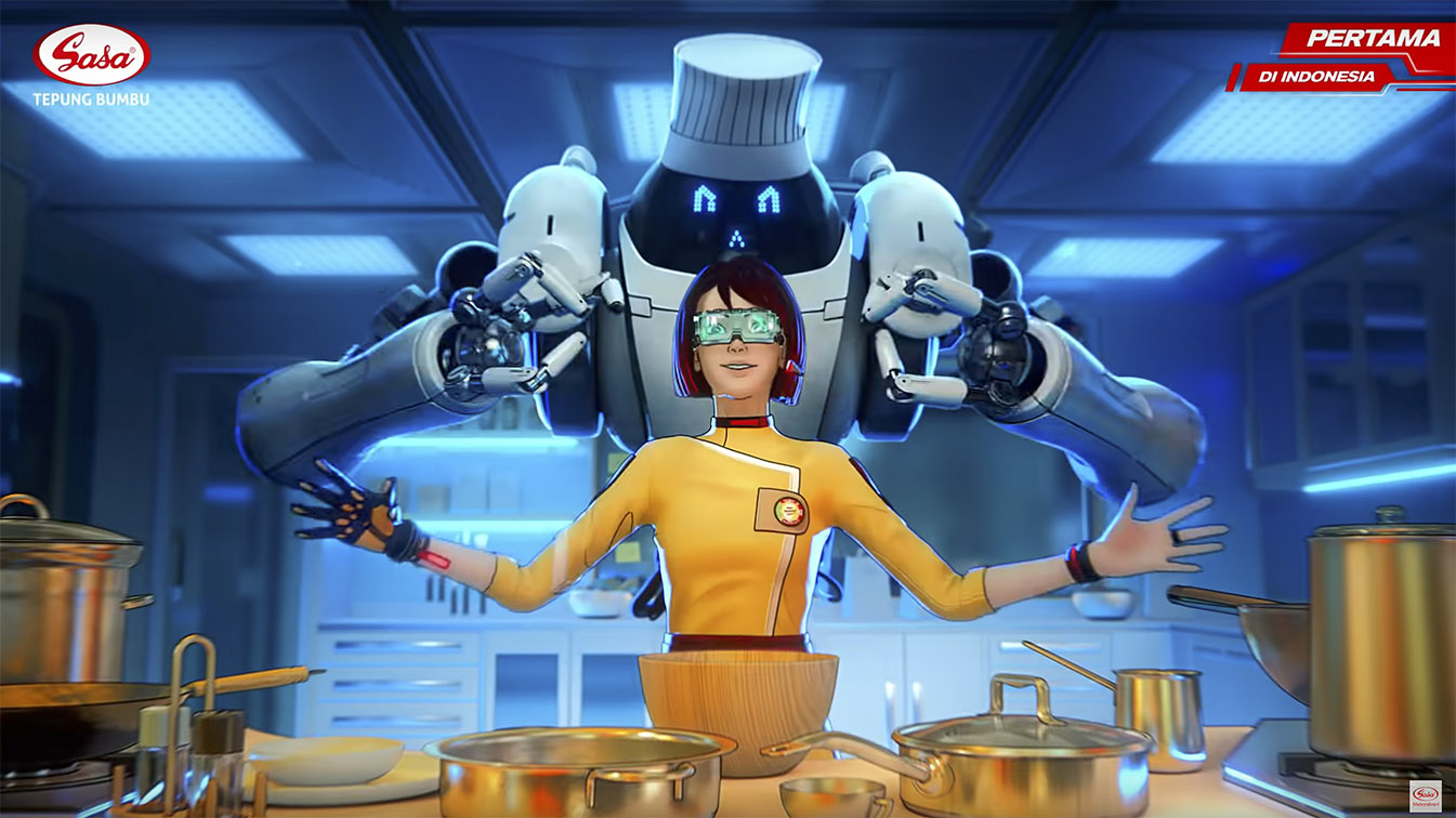 Finch Agency Jakarta creates futuristic animated spot for the new Sasa Fortified Seasoning Flour