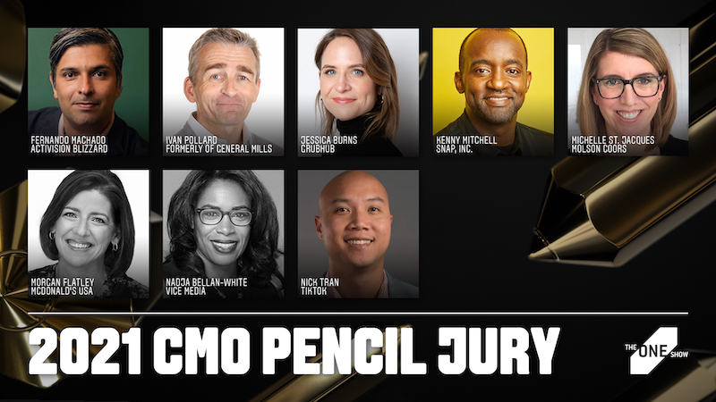 Jury of Leading Marketers to Select The One Show CMO Pencil 2021 Winner on Tuesday, July 20