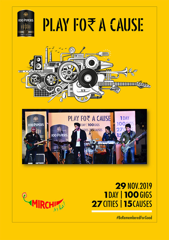 Mirchi’s ‘100 Gigs Play for a Cause’ campaign for 100 Pipers enters the Limca Book of Records