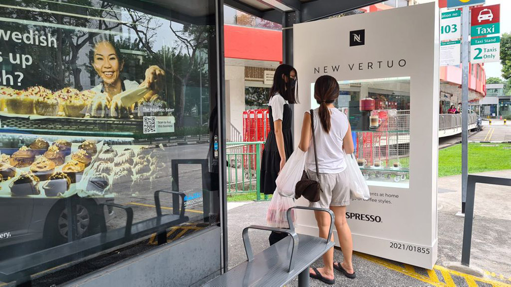 Nespresso & Clear Channel Singapore turn heads with New Vertuo 3D bus shelter executions