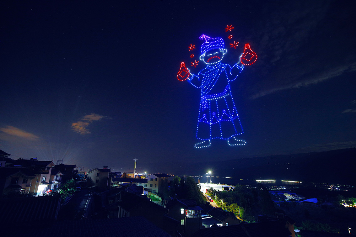1000 drones spreads health tips in China’s mountainous regions for Pfizer and F5 Shanghai