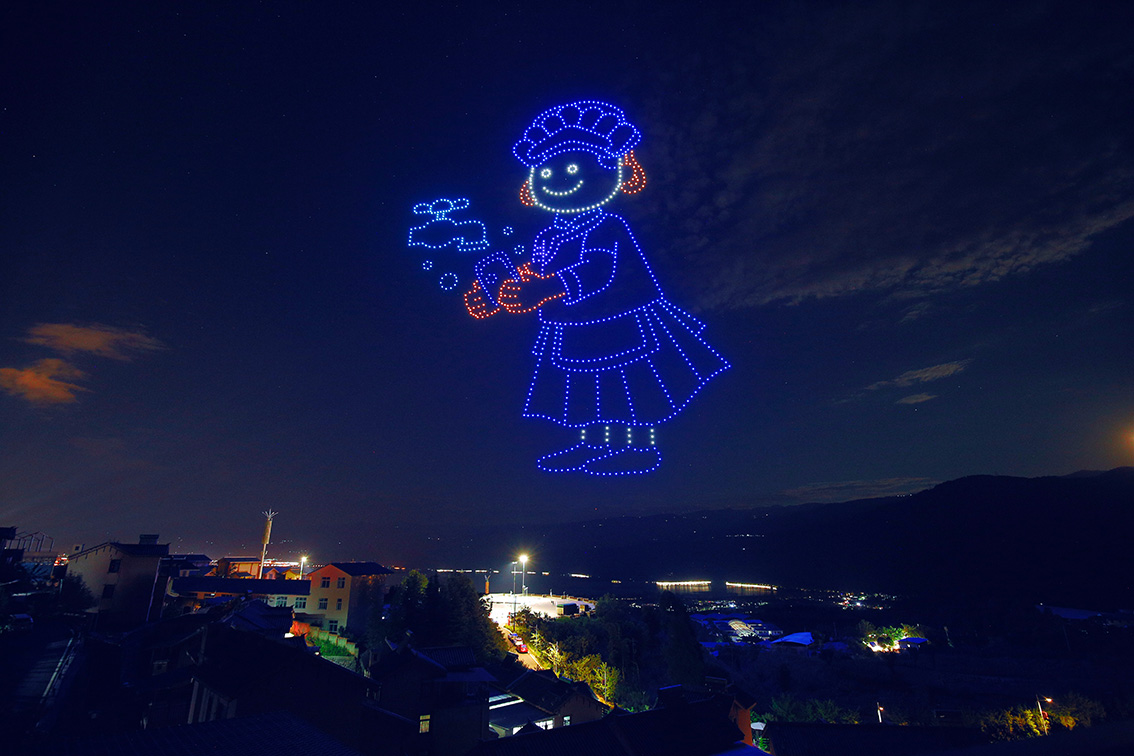 1000 drones spreads health tips in China’s mountainous regions for Pfizer and F5 Shanghai