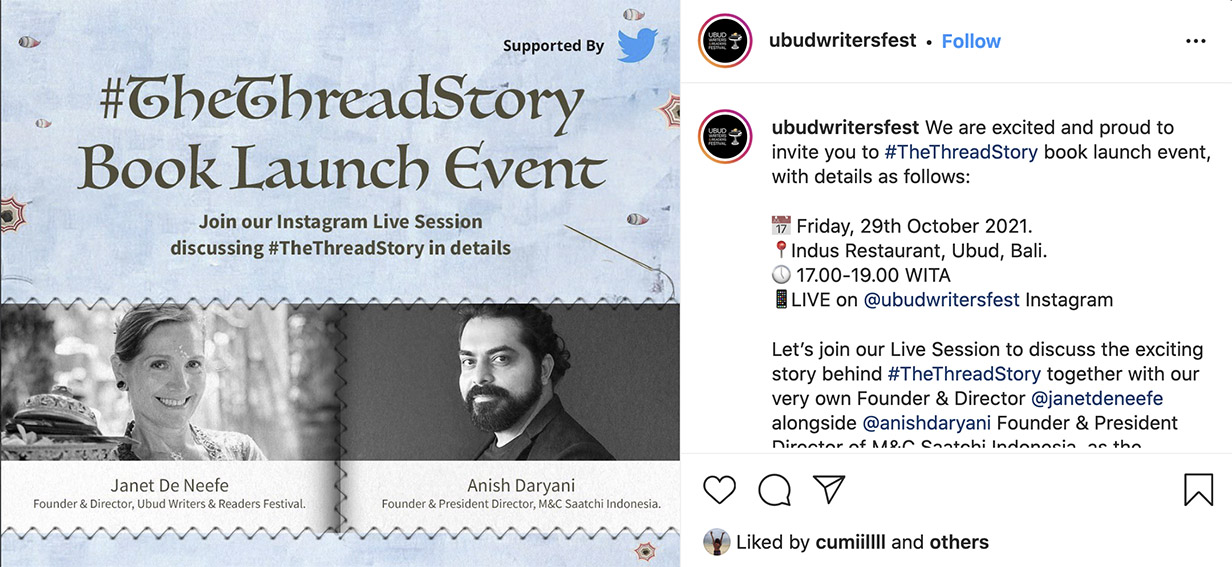 To encourage young Indonesians to read M&C Saatchi Indonesia launches the first ever book of tweets for Ubud Writers and Readers Festival