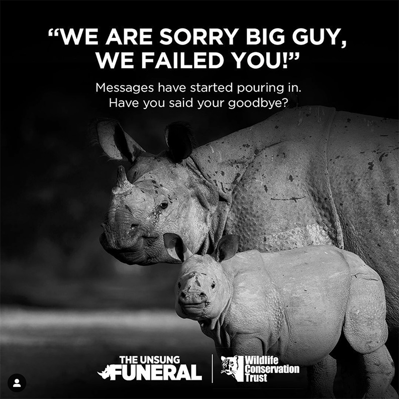 Wildlife Conservation Trust partners Isobar India, dentsu X India & Perfect Relations to show solidarity with Assam Government’s initiative to deter rhino horn poaching
