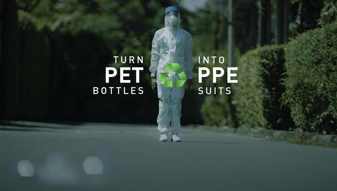 Less Plastic Thailand helps doctors get enough PPE suits in the ‘PET to PPE’ spot via Triton