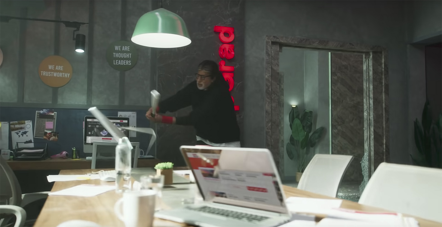 Channelling his ‘Angry Young Man’ persona Amitabh Bachchan loses his cool in new upGrad Abroad film via The Womb India