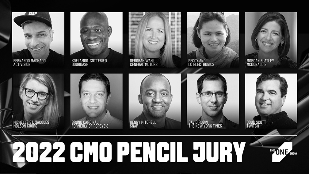 Jury of leading marketers to select The One Show CMO Pencil 2022 winner