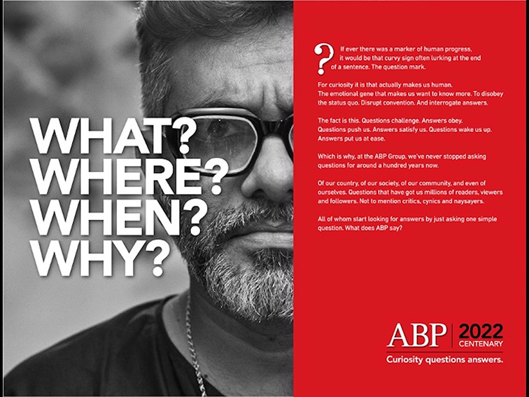 Indian media house ABP Group marks centenary year with a campaign conceived by Agnello Dias