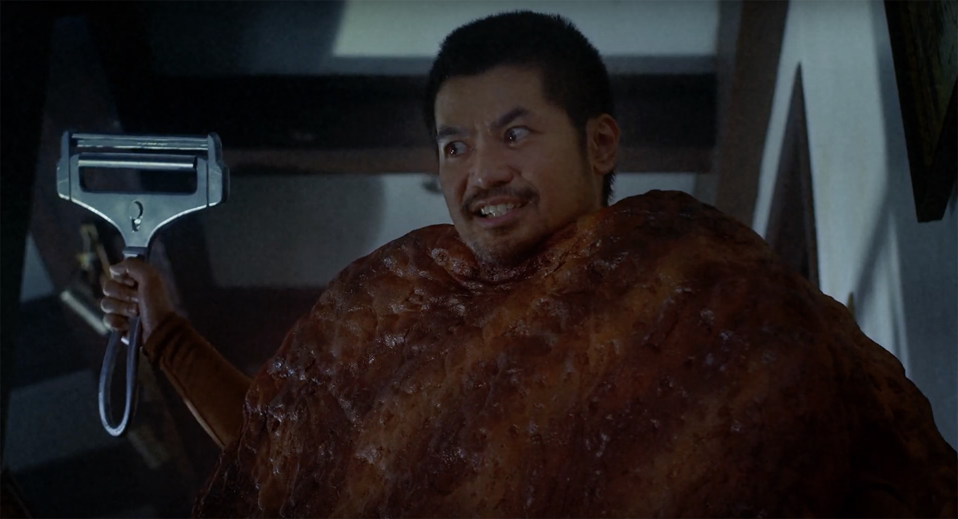 A crazy burger patty chases a block of cheese in GIGIL Philippines spot for Danes Cheese Slices