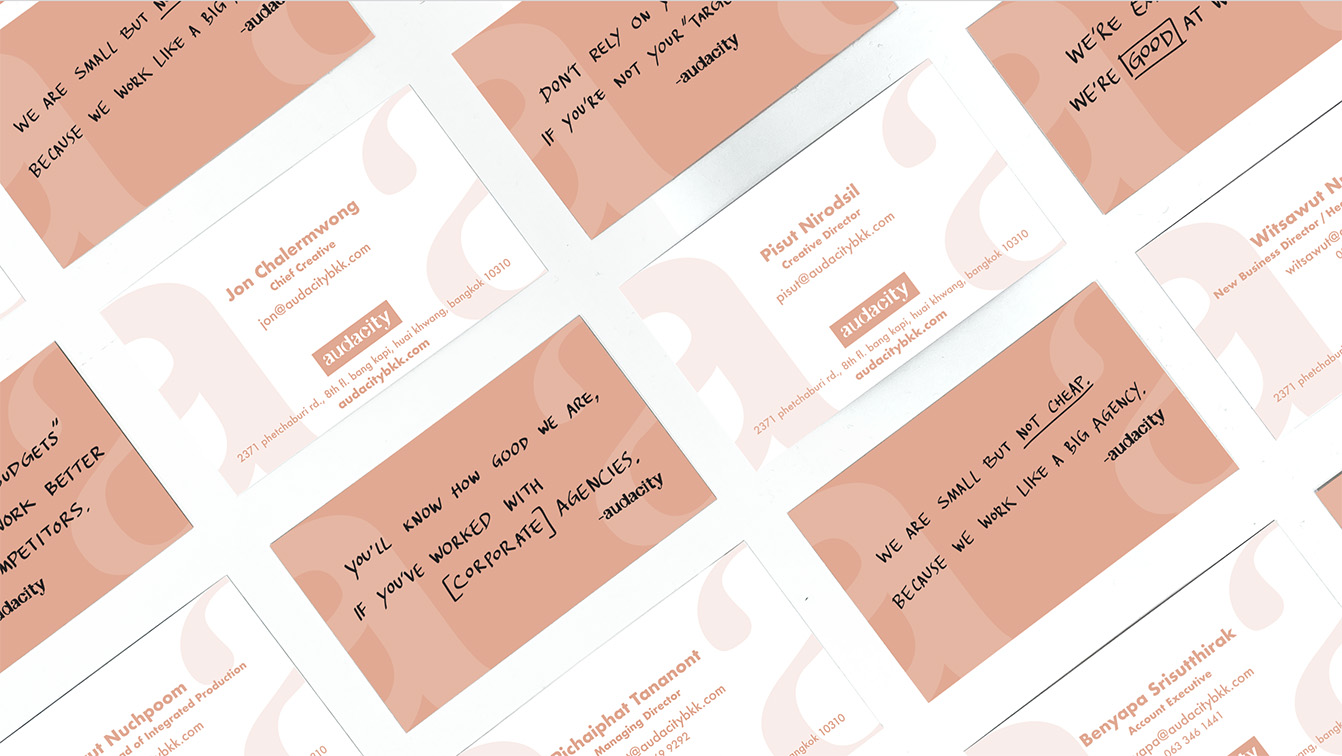 audacity Bangkok creates Audacious Biz Cards to showcase the spirit of agency