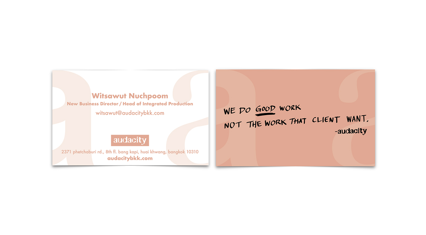 audacity Bangkok creates Audacious Biz Cards to showcase the spirit of agency