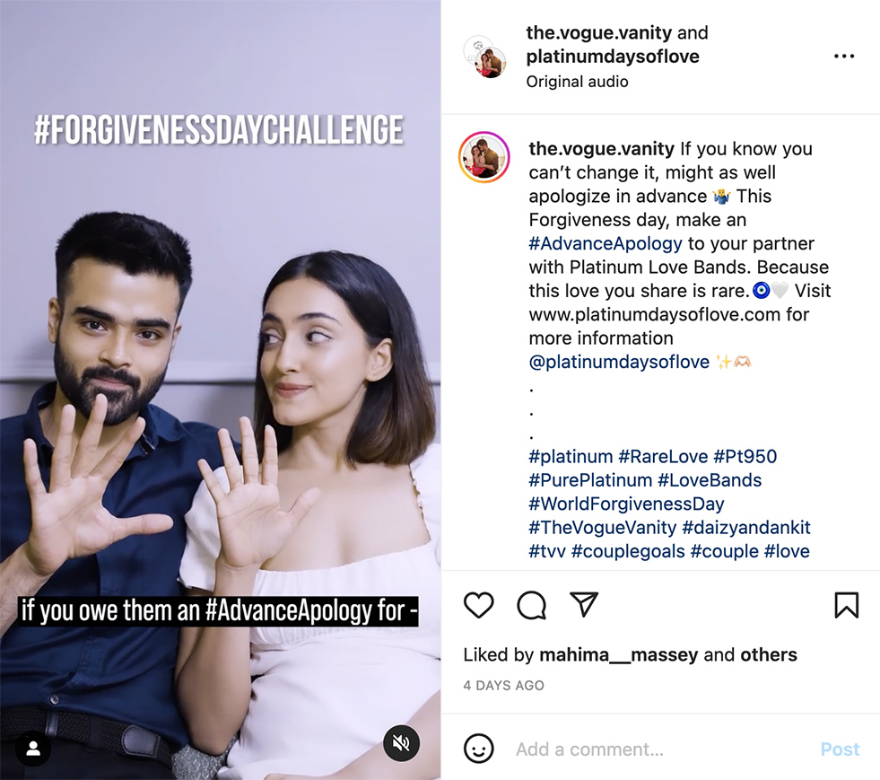 22feet Tribal Worldwide India launches the #ForgivenessDayChallenge with Platinum Days of Love