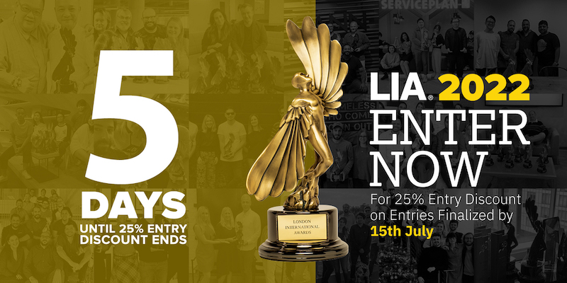 One day left to enter LIA with 25% entry discount; enter by this Friday July 15th