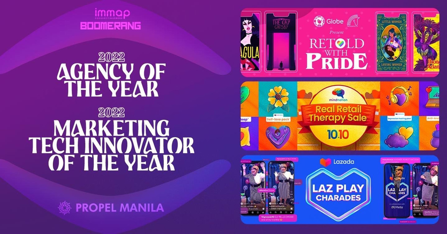 Propel Manila wins Tech Innovator of the Year and Agency of the Year at Boomerang Awards 2022