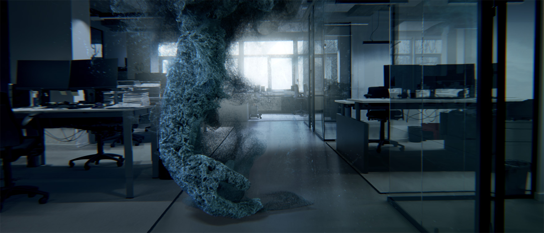 Heckler SG creates a shape-shifting monster with 20 million particles for WorkSafe