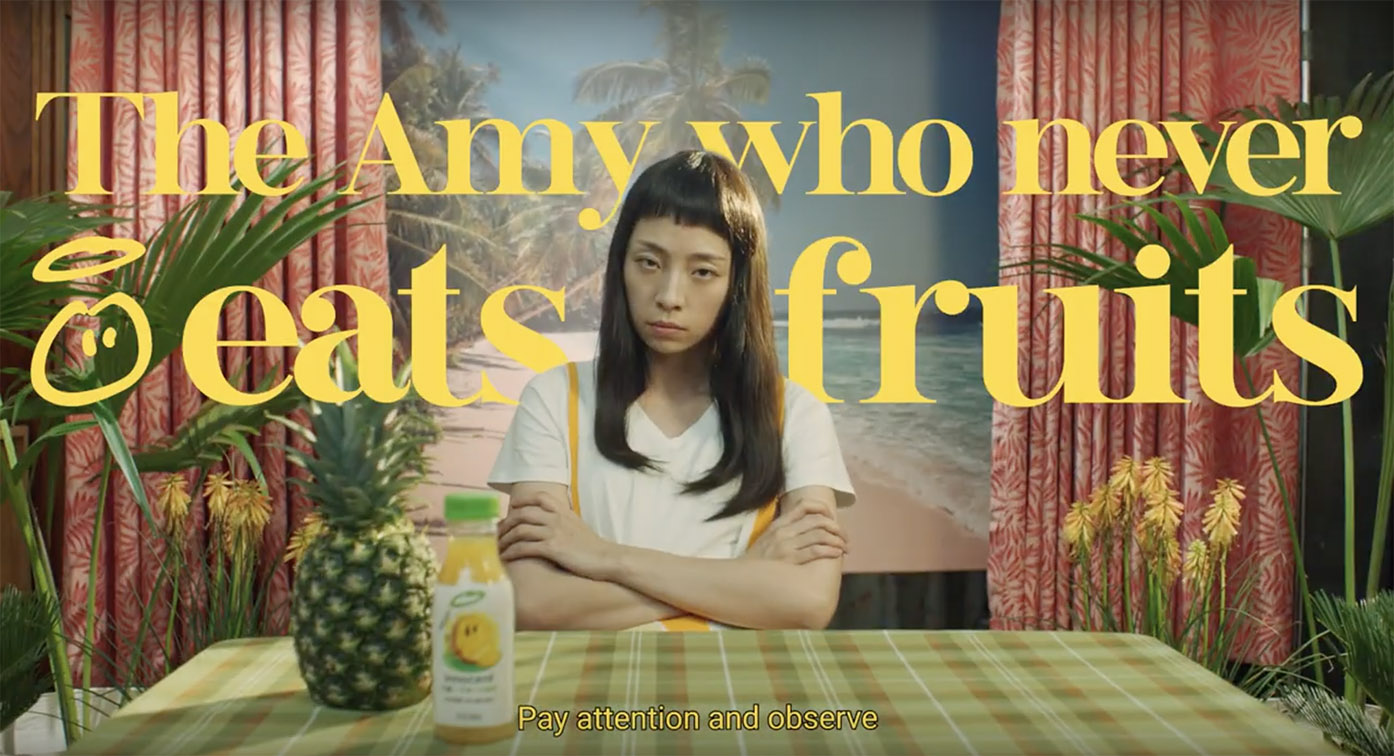 Non-fruit consumer Amy kind of endorses innocent in new campaign via McCann Shanghai